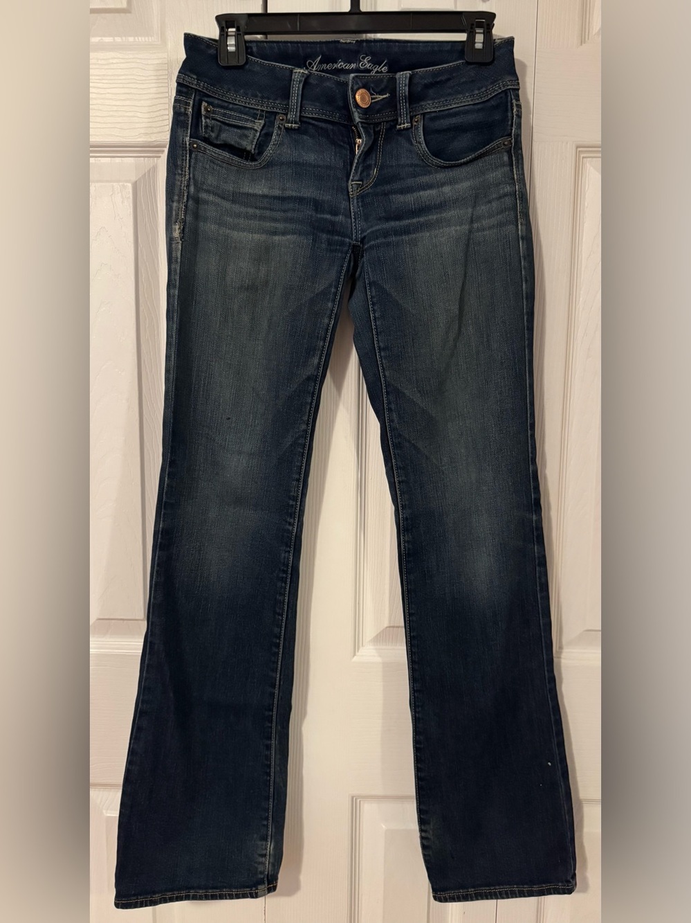 American Eagle Outfitters Indigo Bootcut Jeans, True Low Rise Y2K 2 Inch Zipper